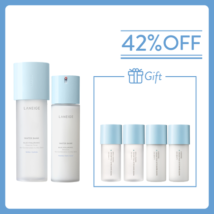 【Free 200ml】Water Bank Blue Hyaluronic Care Duo Set - For Combination to Oily Skin (Value: $870)